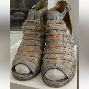 Elegant Silver and Tan Women's Ankle Booties